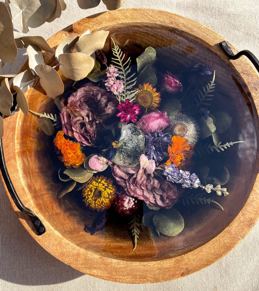 “Isla” Rustic Deep Floral Tray - 30cm