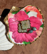 Sea Scallop Shell Trinket Dish (LARGE) - Hibiscus