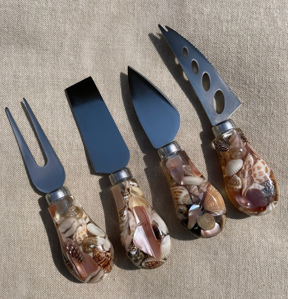 4 Piece Cheese Knife Set - Pink Mussel
