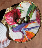 Sea Scallop Shell Trinket Dish (MEDIUM) - Birds of Paradise