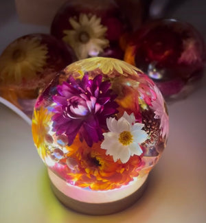 
            
                Load image into Gallery viewer, “”PRE ORDER ~ Native Floral Sphere with light (Pick your Size)
            
        