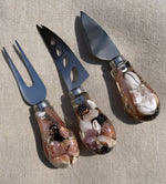 3 Piece Cheese Knife Set - Pink Mussel