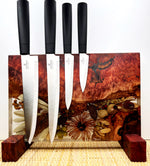 Magnetic Knife Block ~ Native Western Red Burl 300mm x 220mm