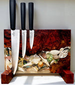 Magnetic Knife Block ~ Shells Western Red Burl 300mm x 220mm