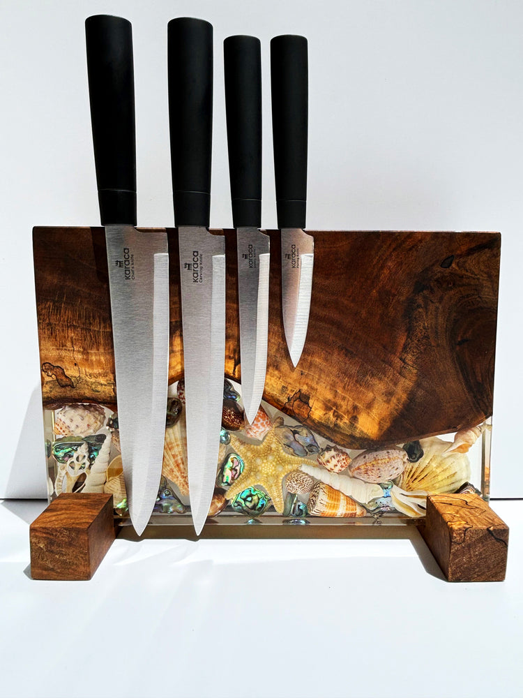 Magnetic Knife Block ~ Shells Walnut 300mm x 220mm