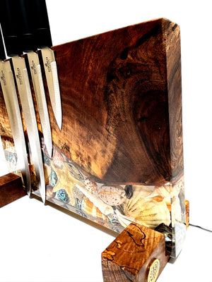 Magnetic Knife Block ~ Shells Walnut 300mm x 220mm