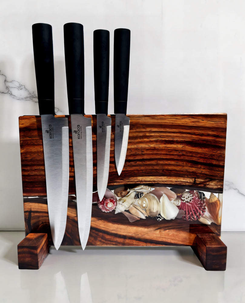 Magnetic Knife Block ~ Shells Sally Wattle 300mm x 220mm
