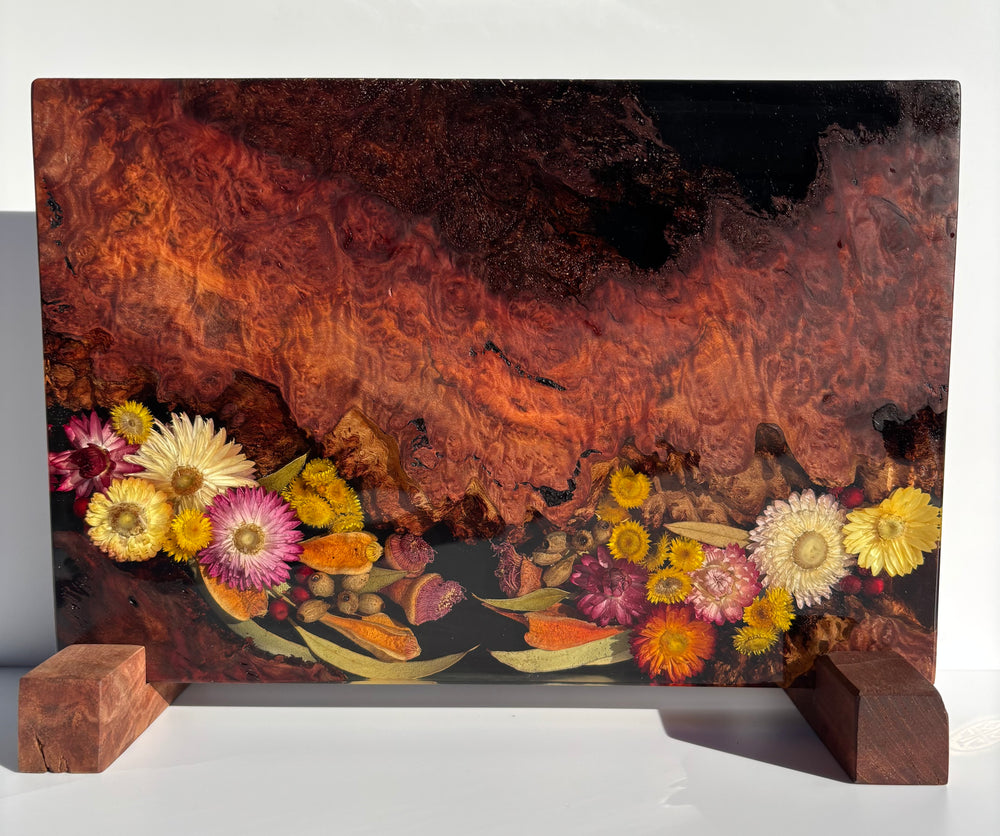 Magnetic Knife Block ~ Native Western Red Burl 300mm x 220mm