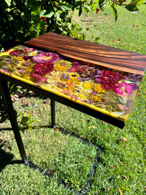 Side table floral ~ Sally Wattle
