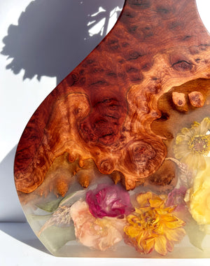Organic floral vase ~ milk tinted resin
