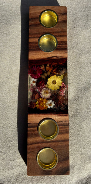 Native Tea Light Holders 4 hole 400mm x 100mm