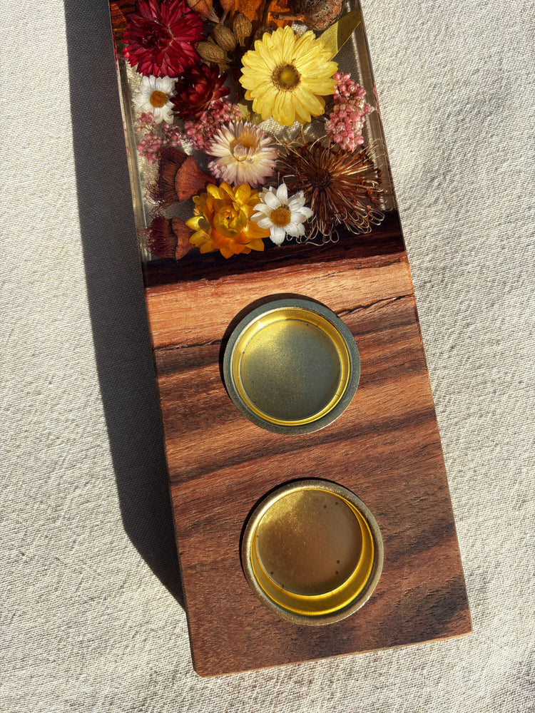 Native Tea Light Holders 4 hole 400mm x 100mm