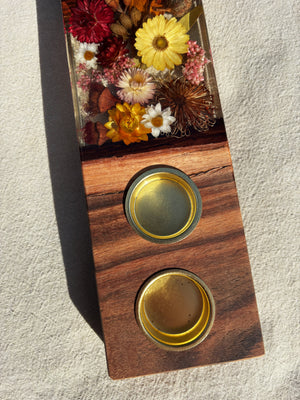 Native Tea Light Holders 4 hole 400mm x 100mm